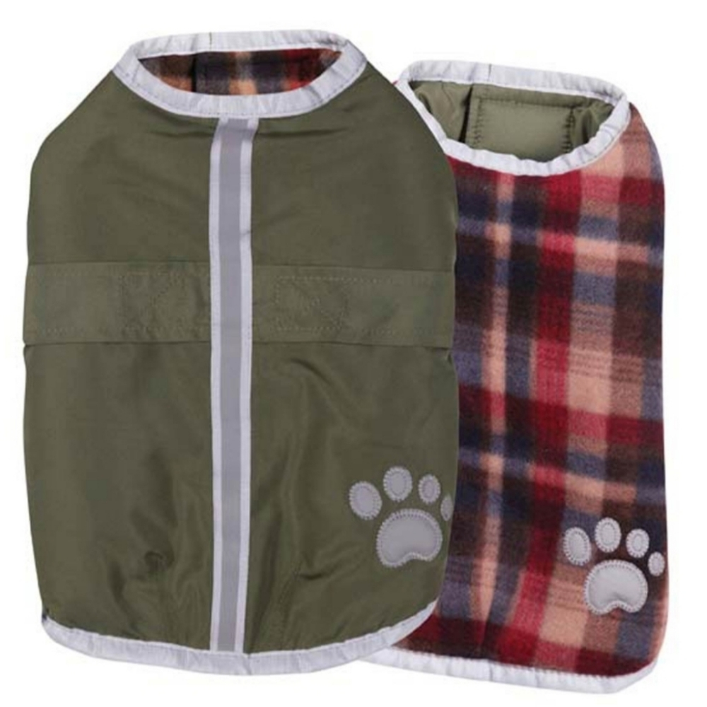 NWT L Zack&Zoey Nor'easter Dog Coat Reversible